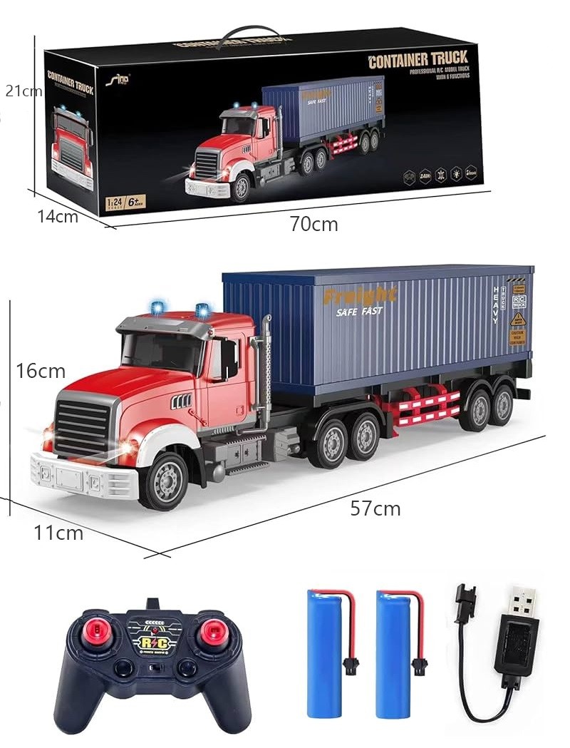 Đồ chơi ô tô điều khiển từ xa Container cỡ đại có đèn và nhạc QH300-1D