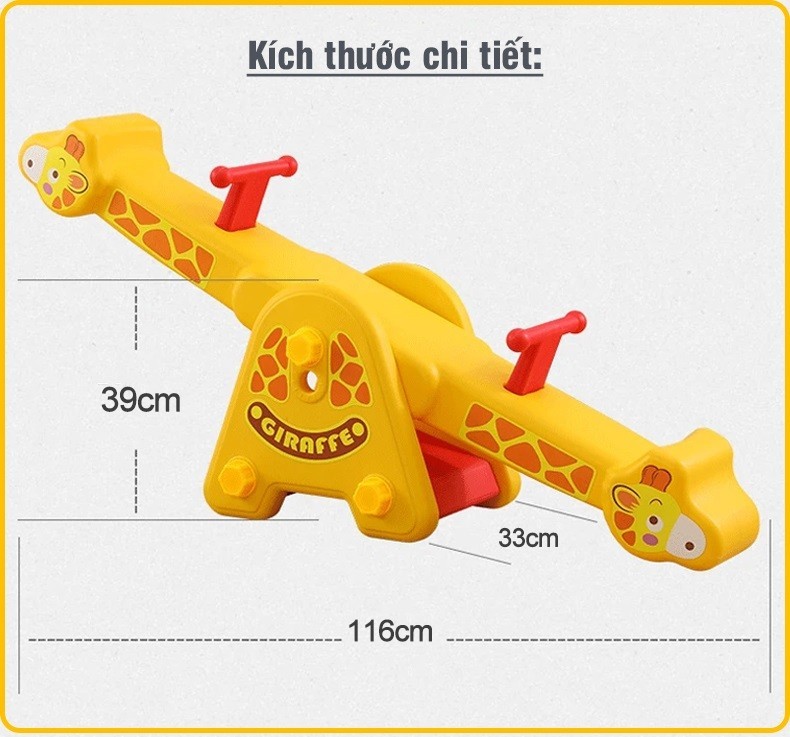 Bập bênh đôi hươu cao cổ 3 cấp độ BBT Global RK-700