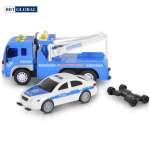 Mô hình xe cần cẩu cứu hộ xe cảnh sát có đèn và nhạc cỡ lớn WY570E