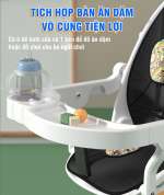 Xe đẩy gấp gọn cho bé xoay 360 độ có bàn và mái che XD306 sắc màu