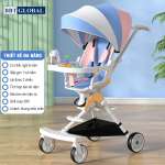 Xe đẩy gấp gọn cho bé xoay 360 độ có bàn và mái che XD306