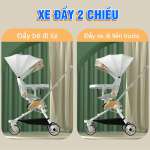 Xe đẩy gấp gọn cho bé xoay 360 độ có bàn và mái che XD306