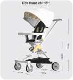 Xe đẩy gấp gọn cho bé xoay 360 độ có bàn và mái che XD306 sắc màu