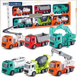 Bộ 6 xe mô hình công trình cỡ lớn cho bé XLQ-6G