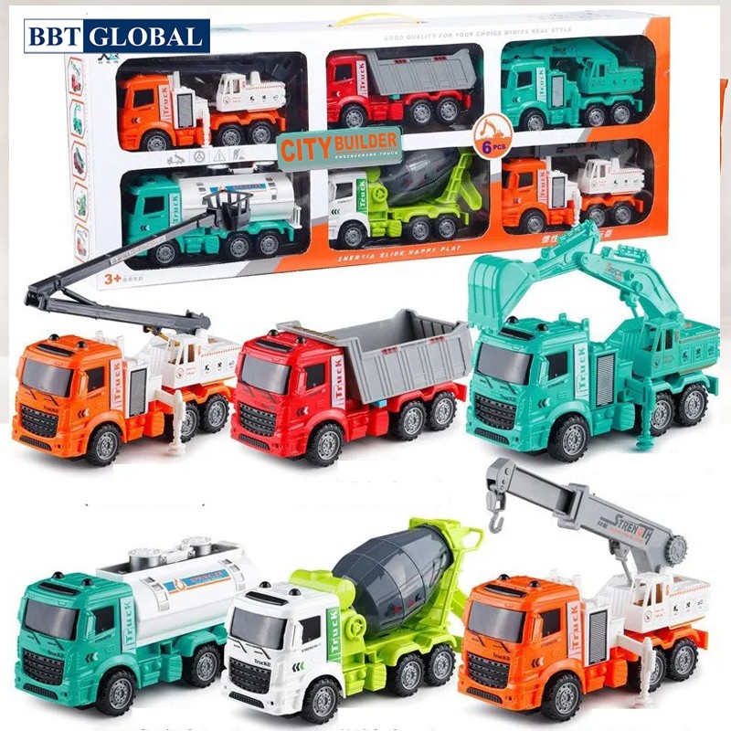 Bộ 6 xe mô hình công trình cỡ lớn cho bé XLQ-6G