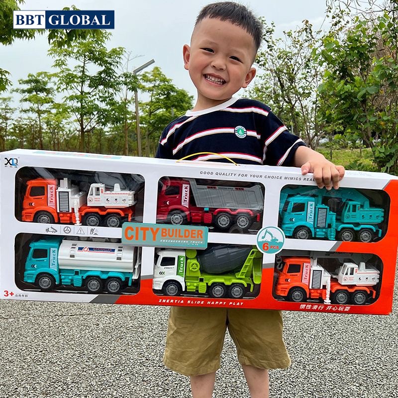 Bộ 6 xe mô hình công trình cỡ lớn cho bé XLQ-6G