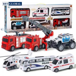 Combo 6 xe mô hình cứu hỏa, cảnh sát cỡ lớn cho bé XLQ-6S