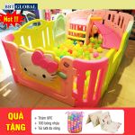 Cầu trượt bể bóng Hàn Quốc Hello Kitty 2 trong 1 Y1712 (Tặng kèm 1 cặp cạnh quây Y1422 hoặc Y1423)