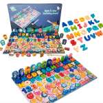 Đồ chơi gỗ Montessori, Bảng lắp ghép 8in1có câu cá nam châm cho bé YZW-0346