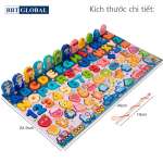 Đồ chơi gỗ Montessori, Bảng lắp ghép 8in1có câu cá nam châm cho bé YZW-0346