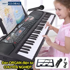 Đàn organ điện tử chuyên nghiệp 54 phím có mic, sạc, giá đỡ bé học nhạc 328-01