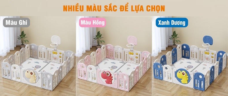 Quây cũi nhựa gấp gọn cho bé có cột ném bóng rổ BR9502