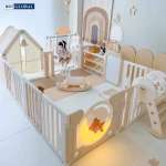 Bộ combo quây cũi nhà nhựa cầu trượt xích đu BBT Global YK05