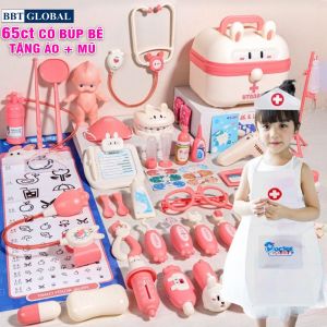 Đồ chơi bác sĩ nhập vai 65 chi tiết có búp bê và mũ áo 3308