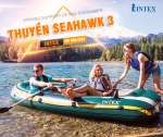 Bộ thuyền Seahawk 3 người mái chèo nhôm INTEX 68380
