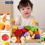 Bộ đồ chơi cắt rau củ quả bằng gỗ cao cấp BBT Global MSN15032