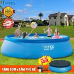 Bể bơi gia đình tròn cổ bơm hơi đường kính 3m96 INTEX 28143