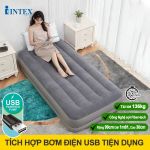 Giường hơi đơn 99cm cao cấp INTEX 64112 tích hợp bơm điện cổng USB