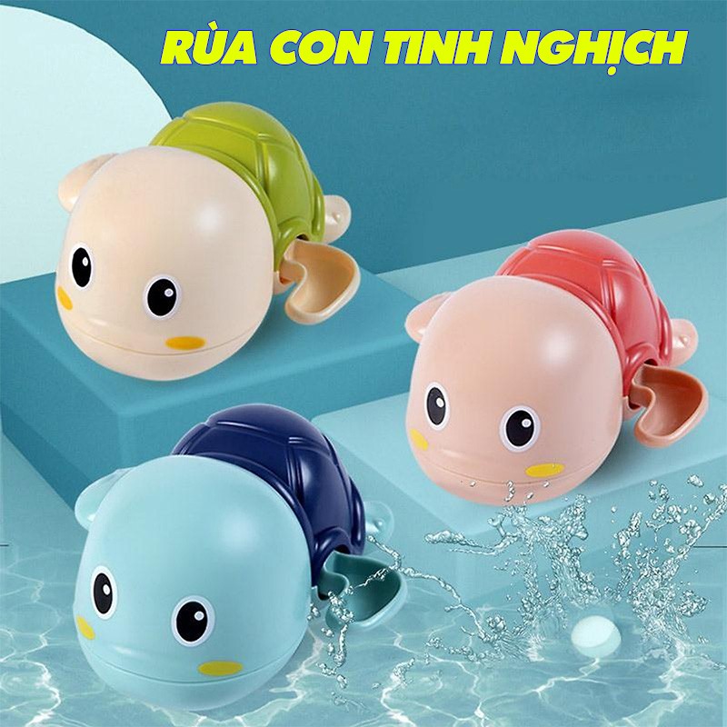 Đồ chơi trong bể tắm rùa, ếch, cá heo, vịt, cua vặn cót cho bé vui nhộn 6688