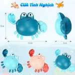 Đồ chơi trong bể tắm rùa, ếch, cá heo, vịt, cua vặn cót cho bé vui nhộn 6688