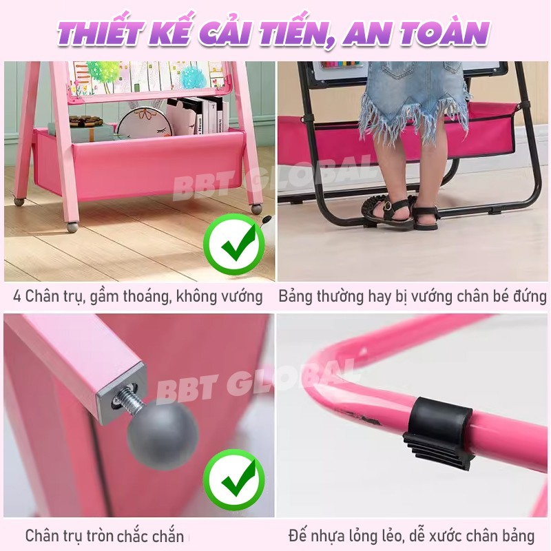 Bảng vẽ trẻ em CỠ LỚN 2 mặt từ tính xóa dễ dàng, không bám bụi A189
