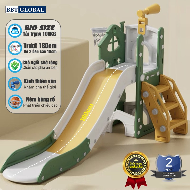 Cầu trượt BBT Global máng dài 1m8 cỡ lớn BSL420