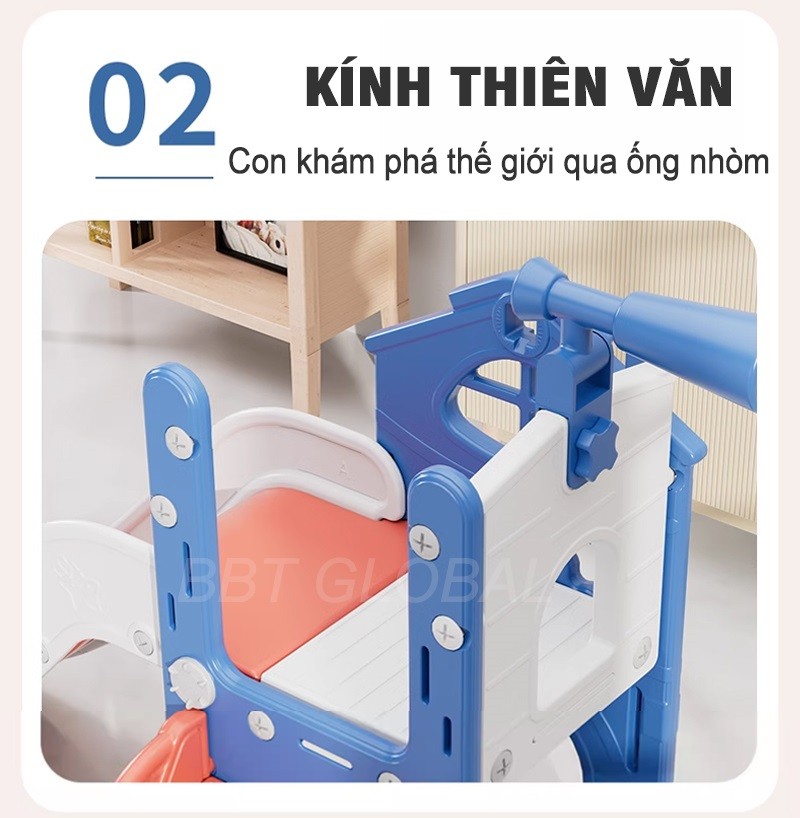 Cầu trượt BBT Global máng dài 1m8 cỡ lớn BSL420