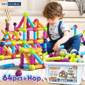 Đồ chơi xếp hình nam châm 64 chi tiết kèm hộp đựng H07-64