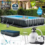 Bể bơi khung kim loại siêu cao cấp DELUXE 9m75 máy lọc điện phân INTEX 26378