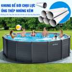Bể bơi khung kim loại chịu lực giả gỗ 4m78 INTEX 26384