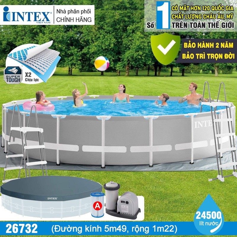 Bể bơi khung kim loại tròn 5m49 cao 1m22 INTEX 26732