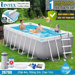 Bể bơi gia đình khung kim loại PREMIUM 4m INTEX 26788