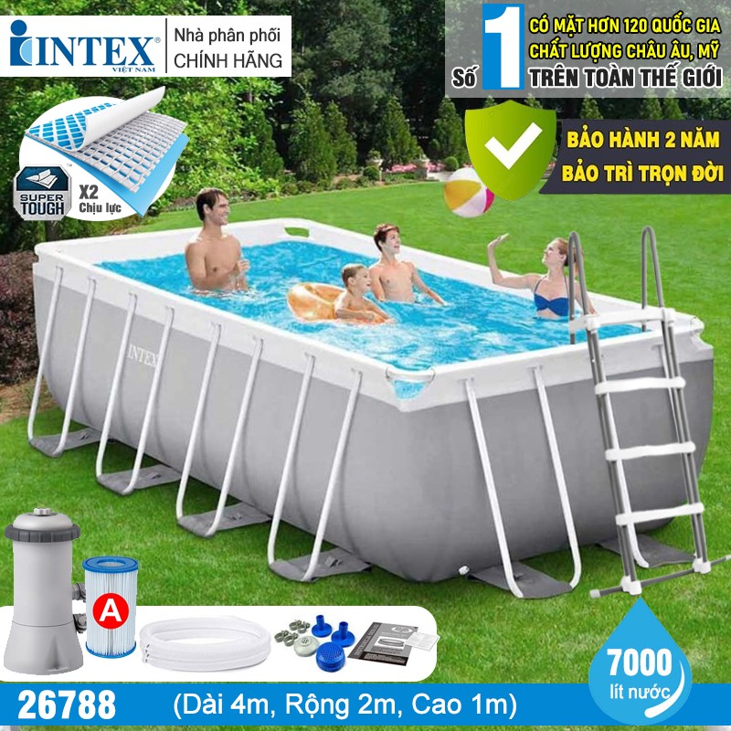 Bể bơi gia đình khung kim loại PREMIUM 4m INTEX 26788