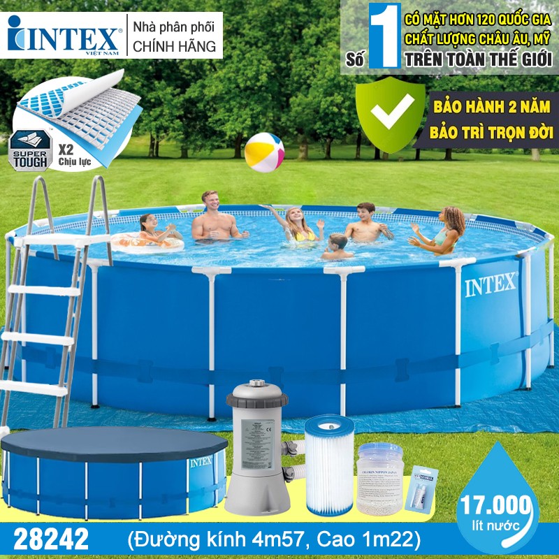 Bể bơi khung kim loại tròn 457х122cm intex 28242