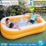 Bể bơi phao hình chữ nhật 2 tầng 2m29 màu cam INTEX 57181