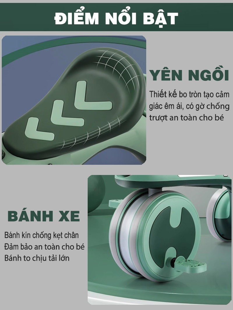 Xe đạp cho bé 3 bánh có tay đẩy đa năng BBT Global Q10M