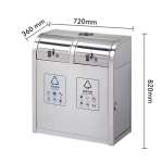Thùng rác INOX 201 đúc với 2 ngăn cho khu vui chơi công cộng T201