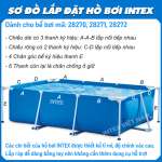 Bể bơi khung kim loại chữ nhật 2,2m*1,5m INTEX 28270
