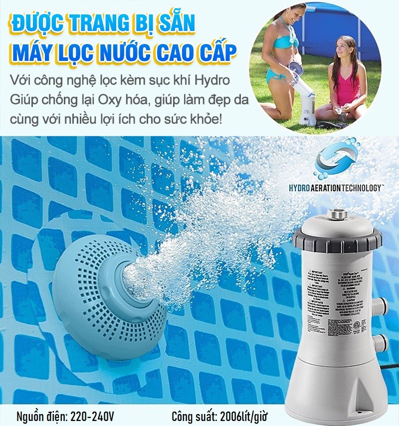 Bể bơi gia đình 4mx2m PREMIUM cao cấp chịu lực INTEX 26790