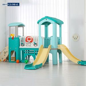 Cầu trượt liên hoàn nhà chơi 2 khối BBT Global ZK1059