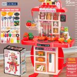 Đồ chơi nhà bếp nấu ăn cho bé cỡ lớn 95cm, 54 chi tiết như thật 839-012