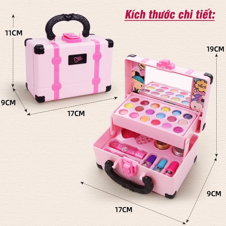 Cốp trang điểm 3 tầng cao cấp mô phỏng như thật J-1133