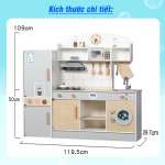Đồ chơi nấu ăn gỗ cao cấp BBT GLOBAL cỡ lớn có đèn và âm thanh MSN21001