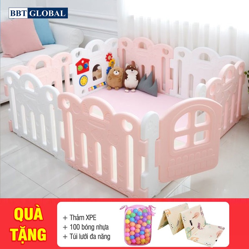 Quây cũi 8 cạnh Hàn Quốc nhập khẩu có đồ chơi HNP737-8 cạnh