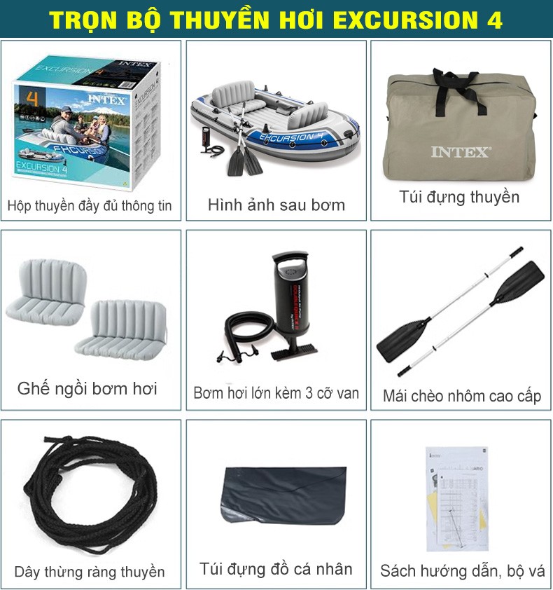 Thuyền bơm hơi Excursion 4 người INTEX 68324