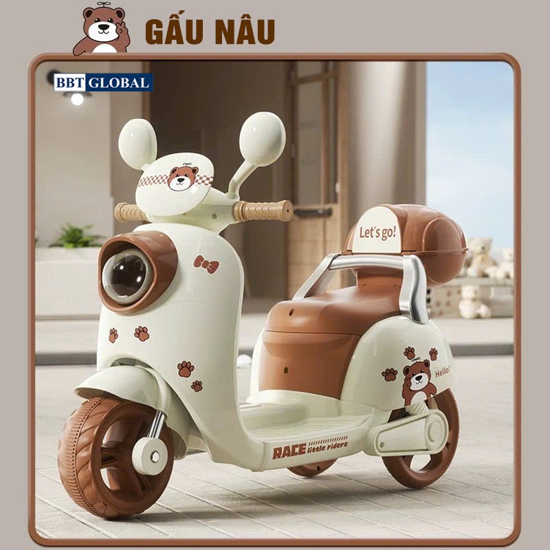 Xe máy điện trẻ em Vespa gấu BBT-8188