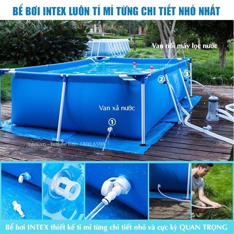 Hồ cá Koi khung kim loại lắp dựng đủ kích thước - Hồ bơi INTEX