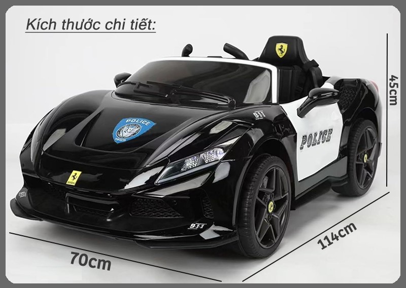 Ô tô điện cảnh sát cho bé dáng siêu xe Ferrari BBT-US911F