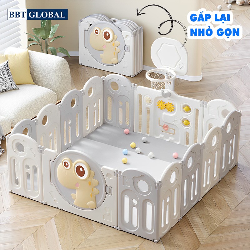 Quây cũi nhựa gấp gọn cho bé có cột ném bóng rổ BR9502