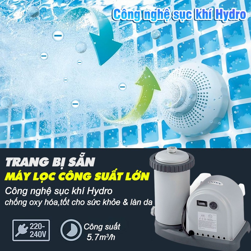 Bể bơi khung kim loại chịu lực cao cấp OVAL PREMIUM dài 6m1 INTEX 26798